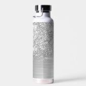Glitterige Zilveren Glam Naam Waterfles (Rechts)