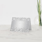 Glitterige Zilveren Gradiënt Bedankt Kaart (Achterkant)