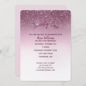 Glitterij 21ste verjaardagsfeestje kaart (Voorkant / Achterkant)