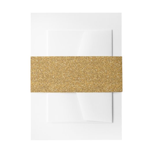 Glitterij Belly Band Faux Gold Glitter Uitnodigingen Wikkel (Voorkant Voorbeeld)