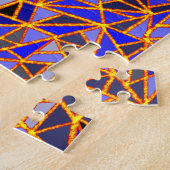 Glitterij en blauw Abstract Legpuzzel (Zijkant)