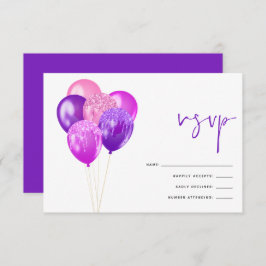 Glitterij Fuchsia Mauve Balloon 60e Verjaardagsfee RSVP Kaartje