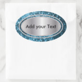 Glitterij Glam Blauwgroen Sparkles Ovale Sticker (Tas)