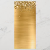 Glitterij Gouden Folie Bruiloft Receptie Menu (Achterkant)