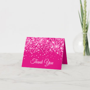 Glitterij Hot roze zoet 16 Bedankkaart