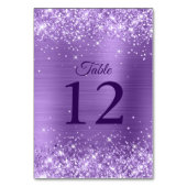 Glitterij Licht Paarse Folie Bruiloft Kaart (Achterkant)