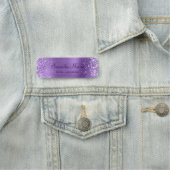 Glitterij Lichte Paarse Metallic Folie Naamplaatje (In situ)