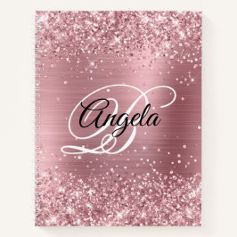 Glitterij Lichtroze Folie Fancy Monogram Notitieboek