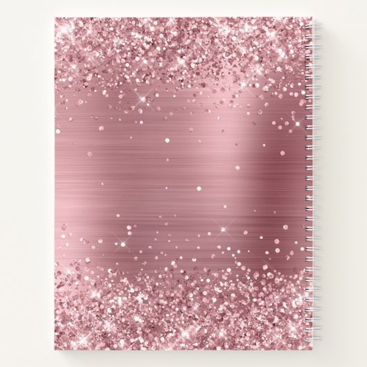 Glitterij Lichtroze Folie Fancy Monogram Notitieboek (Achterkant)