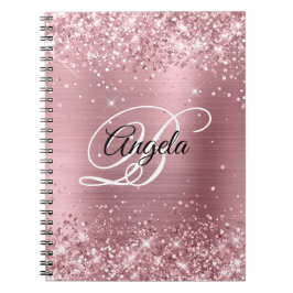 Glitterij Lichtroze Folie Fancy Monogram Notitieboek