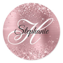 Glitterij Lichtroze Folie Fancy Monogram