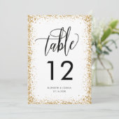 Glitterij Ontvangingstabel Aantal faux Gold Glitte Kaart (Staand voorkant)