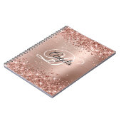 Glitterij Roos Goud Metallic Fancy Monogram Notitieboek (Linkerzijde)