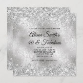 Glitterij Zilver Frosted Glass 40 & Fabulous Kaart (Voorkant / Achterkant)