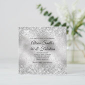 Glitterij Zilver Frosted Glass 40 & Fabulous Kaart (Staand voorkant)