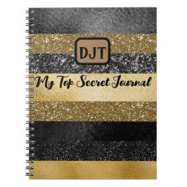 Glitterij, Zwart en Goud Top Secret Journal Notitieboek