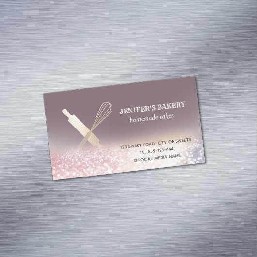 Glitterijgoud als rolpin whiskykok magnetisch visitekaartje (Voorbeeld)