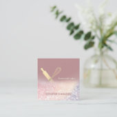 Glitterijgoud als rolpin whiskykok vierkante visitekaartje (Staand voorkant)