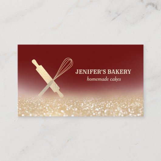 Glitterijgoud als rolpin whiskykok visitekaartje (Voorkant)