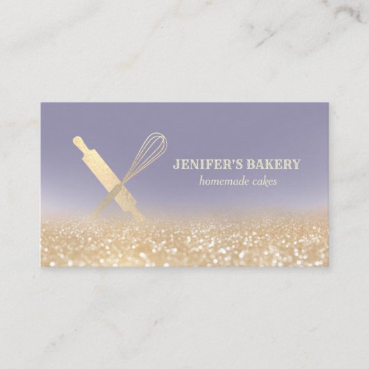 Glitterijgoud als rolpin whiskykok visitekaartje (Voorkant)