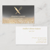 Glitterijgoud als rolpin whiskykok visitekaartje (Voorkant / Achterkant)