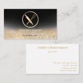 Glitterijgoud als rolpin whiskykok visitekaartje (Voorkant / Achterkant)