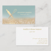 Glitterijgoud als rolpin whiskykok visitekaartje (Voorkant / Achterkant)