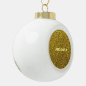 Glitterijgoud-elegant Keramische Bal Ornament (Links)