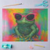 Glitterijkikker met zonnebril Decoupage Papier (Craft)