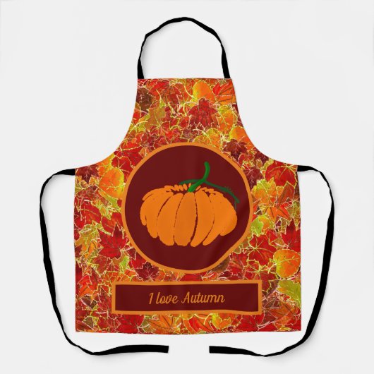 Glitterijmolen leder/pompoen de Herfst/herfst Schort (Voorkant)