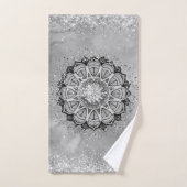 Glitterijzilver Lotus Mandala op Bad Handdoek (Handdoek)