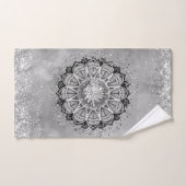 Glitterijzilver Lotus Mandala op Bad Handdoek (Handdoek)