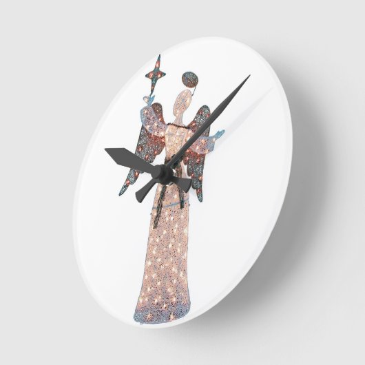 ""GLITTERING ANGEL" KLOCK RONDE KLOK (Hoek)