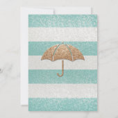 Glittering Blauwgroen bandstaal Vrijgezellenfeest  Kaart (Achterkant)