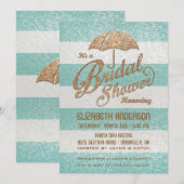 Glittering Blauwgroen bandstaal Vrijgezellenfeest  Kaart (Voorkant / Achterkant)