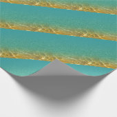 Glittering Blauwgroen blauw en gouden rimpels Cadeaupapier (Hoek)