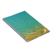 Glittering Blauwgroen blauw en gouden rimpels Notitieboek (Rechterzijde)