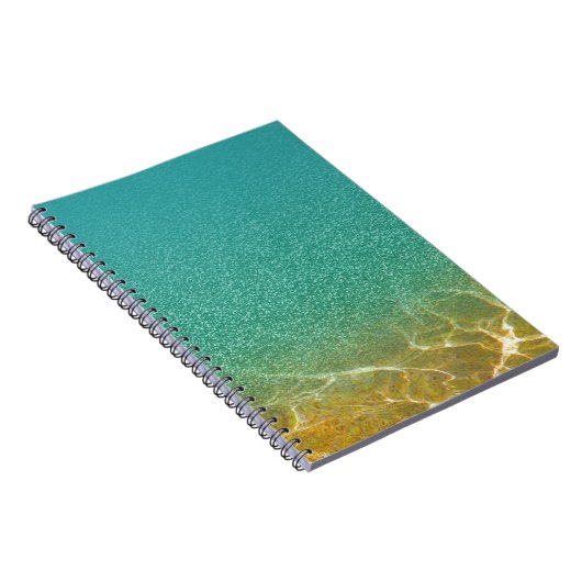 Glittering Blauwgroen blauw en gouden rimpels Notitieboek (Rechterzijde)