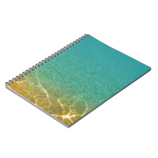 Glittering Blauwgroen blauw en gouden rimpels Notitieboek (Linkerzijde)