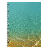 Glittering Blauwgroen blauw en gouden rimpels Notitieboek (Voorkant)