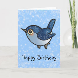 Glittering Blue Bird - Verjaardag Kaart