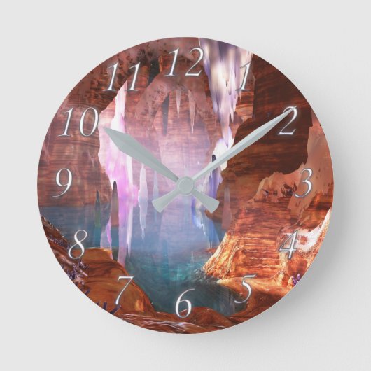 Glittering Caves Clock Ronde Klok (Voorkant)