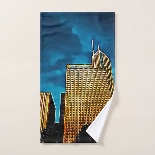 Glittering Chicago Skyline Bad Handdoek (Handdoek)