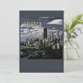 Glittering Chicago Skyline TEXT Chicago Kaart (Staand voorkant)