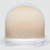 Glittering Christmas Pink Bow Photo Gold Sneeuwbol (Achterkant)