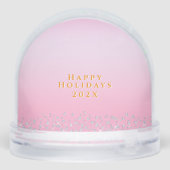 Glittering Christmas Pink Bow Photo Pink Sneeuwbol (Achterkant)