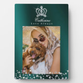 Glittering Crown Blauwgroen Fotoplaat (voorkant)