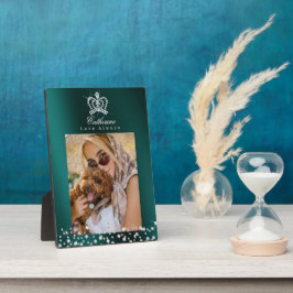 Glittering Crown Blauwgroen Fotoplaat