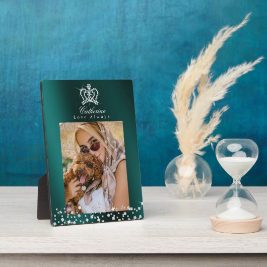 Glittering Crown Blauwgroen Fotoplaat (Zijkant)