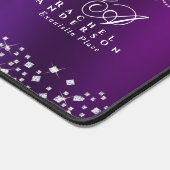 Glittering Crown Monogram Paarse Blauw Bureaumat (Hoek)